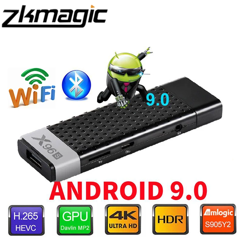 

X96s Smart TV Box Android 9.0 Amlogic S905Y2 Quad Core 4K 2.4G 5G Dual Wifi Bluetooth 4.2 1080P Stick Android TV Set-top Box