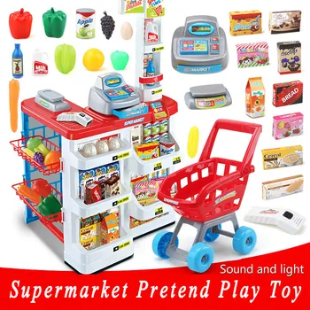 New Big Size Kitchen Set 82cm Height Plastic Pretend Play Toy With Light Kids Kitchen Cooking Supermarket Play Food Cart Toy D76 Buy At The Price Of 56 52 In Aliexpress Com