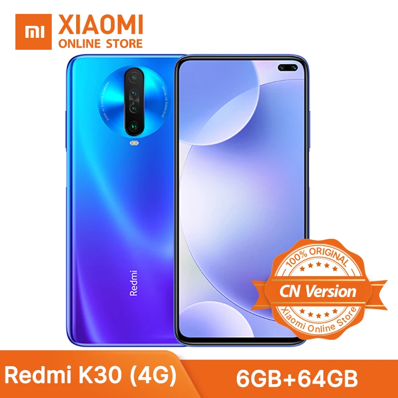 Оригинальный Смартфон Xiaomi Redmi K30 6 ГБ 64 4G Snapdragon 730G Восьмиядерный 67 дюймов FHD + 4500 мАч
