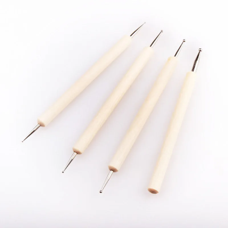 Nail Point Drill Handmade Tools Paper Pack of 4 Ball Stylus Polymer Clay Pottery Ceramics Nail Point Drill Paper Mark Sculpting