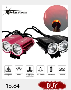 Solarstorm Bicycle Lamp 18650 battery Headlight Lamp For Bike flashlight Bicycle Accessories Cycling Equipment Two colors
