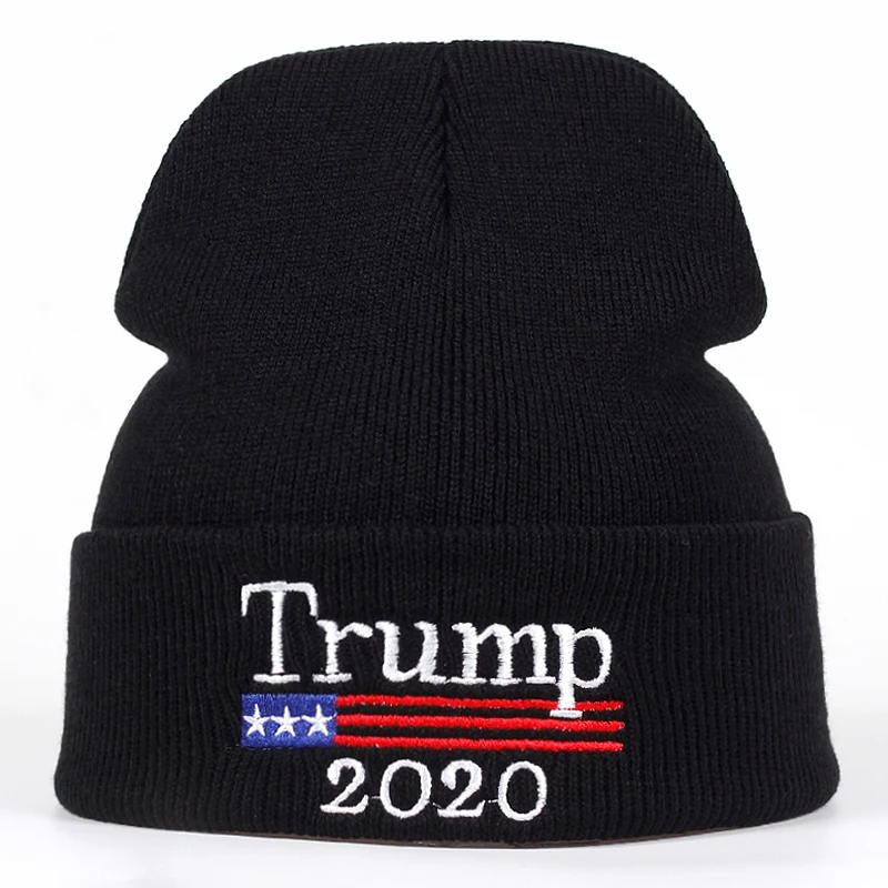 Donald Trump 2016 EMBROIDERED Black Beanie CAP HAT with free campaign button 