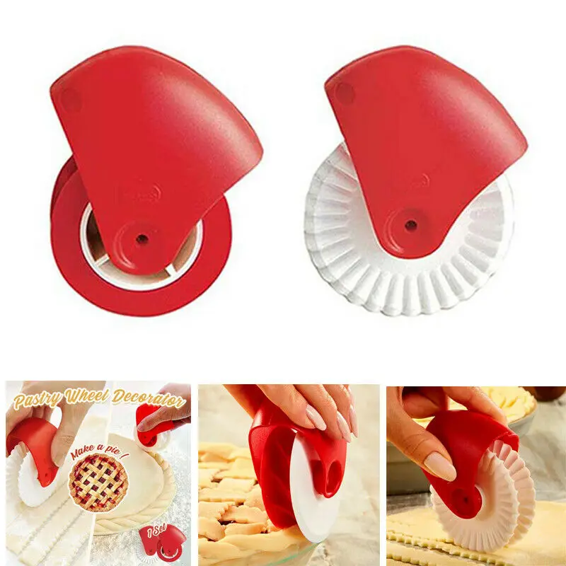 

Kitchen Pizza Cutter Pastry Pie Decor Pastry Lattice Cutter Plastic Dough Wheel Roller Crust Noodle Roll Baking Cutting Tools