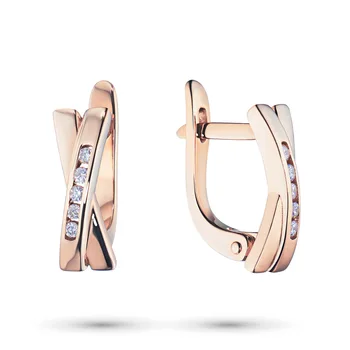 

Earrings made of red gold with diamond e0201sg05153600