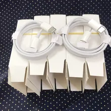 30pcs/lot AAAAA+ 1M USB-C to Lightnin Cable USB 2.0 Data Sync Charge Cable For Support fast charging cable For with retail box