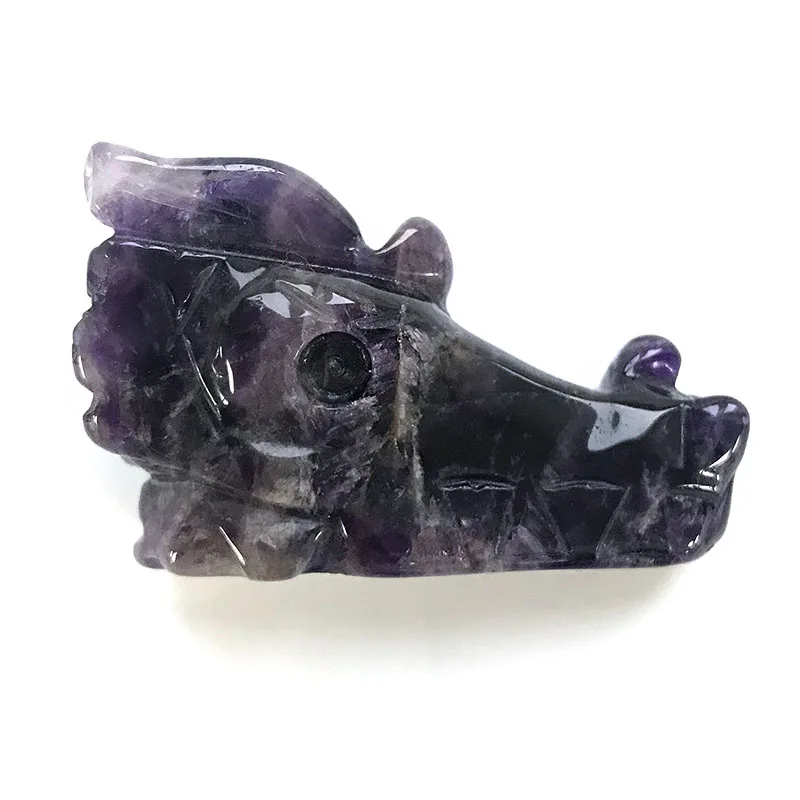 Розовый кварц Череп натуральный кристалл голова дракона Лабрадорит Wicca камень аметист Статуэтка для украшения XYW