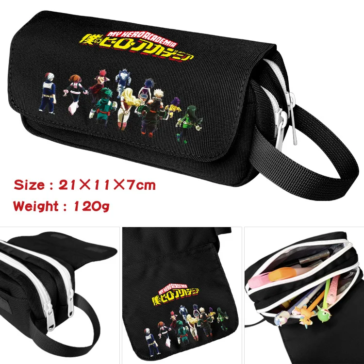 

Anime My Boku No Hero Academia Deku Izuku Shoto Cartoon Pen Bags Double Zipper School Pencil Case Cosmetic Makeup Storage Box