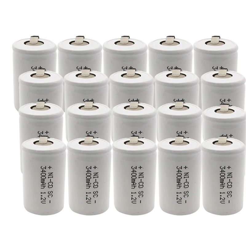 20pcs MJKAA 10/20 шт. SC 1,2 V 3400 мА/ч, Перезаряжаемые Батарея 4/5 SC подводная лодка C Ni-cd аккумуляторы со сварочным вам на почту после оплаты! Электрическая дрель электрическая отвертка - Цвет: 20pcs