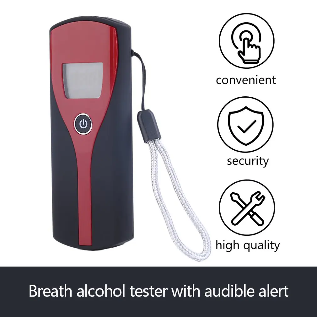 Black Wine Red Plastic Quick Response and Resume Universal Professional Digital LCD Display Alcohol Breath Alert Breath Tester
