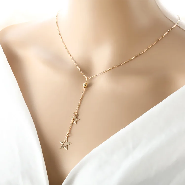 Многослойное ожерелье на цепочке с круглым ожерелье с подвеской в виде полумесяца для женщин аксессуары подарок девушке ювелирные изделия - Окраска металла: 424