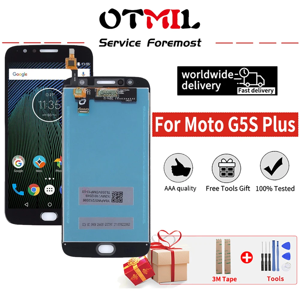 ЖК дисплей 5 дюйма для Motorola Moto G5S Plus сенсорный экран XT1802 XT1803 XT1805 XT1086 в сборе с