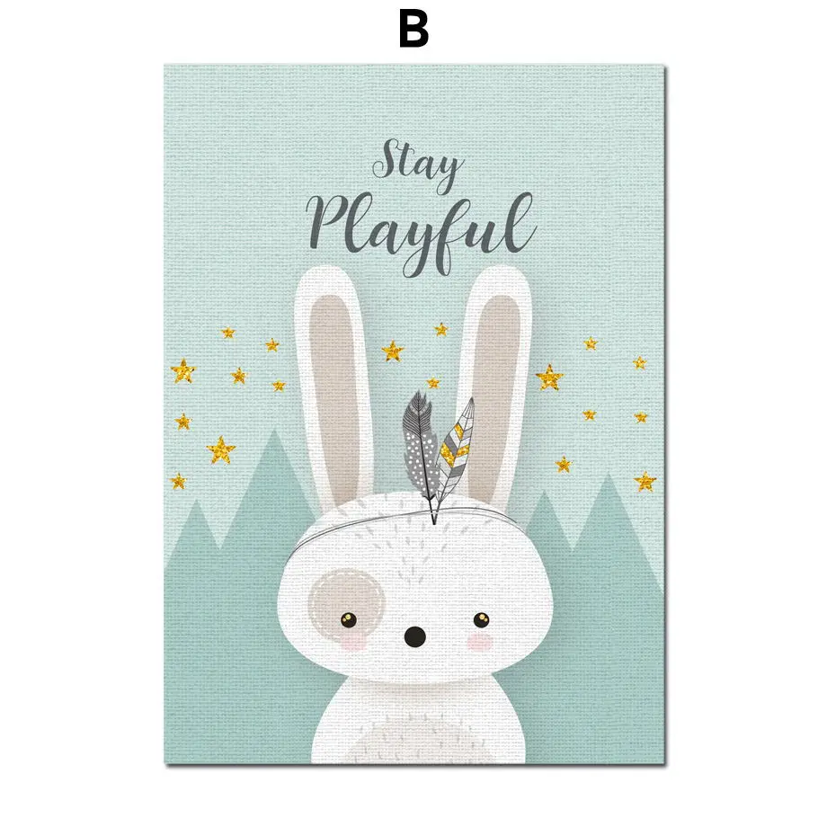 Bear-Rabbit-Fox-Deer-Nursery-Wall-Art-Canvas-Painting-Cartoon-Nordic-Posters-And-Prints-Wall-Pictures (4)