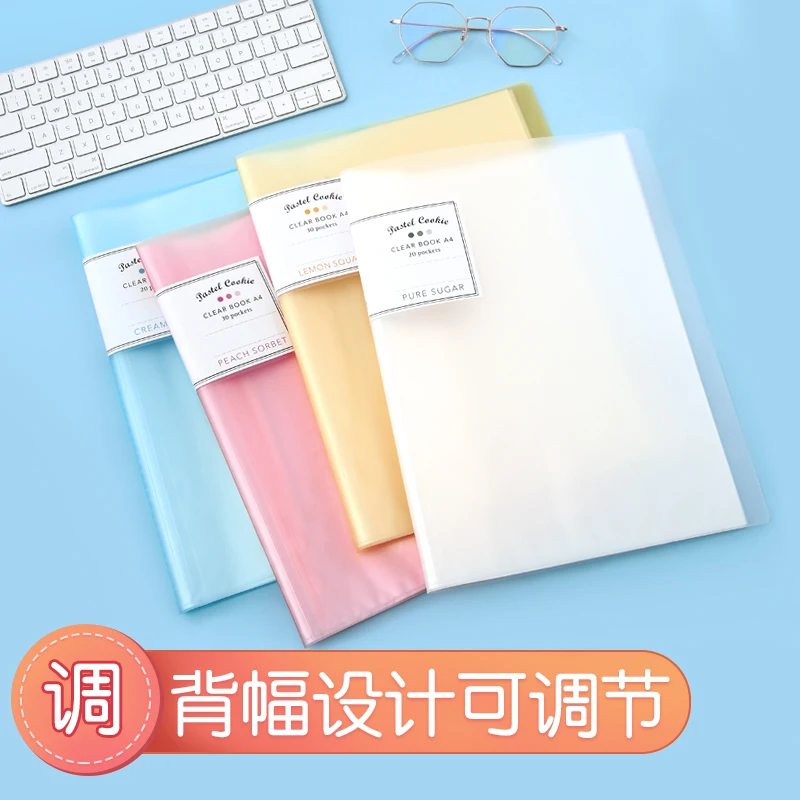 KOKUYO WSG CBCN Pastel Cookie Clear Book A4 Сумка для документов 10/20/30/40 карманная папка файлов