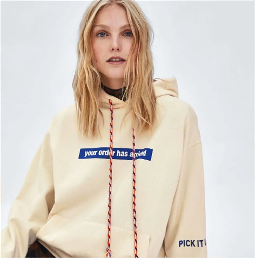 ZA Hoody Новая модная Осенняя шляпа с капюшоном богемные женские одноцветные фантазийные худи с поясом Дикие повседневные худи