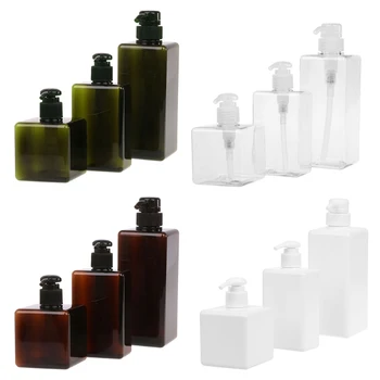 

250ml/280ml/650ml Lotion Container Large Pump Plastic Shampoo Bottle Refillable Travel Bottle clear/white/brown/green