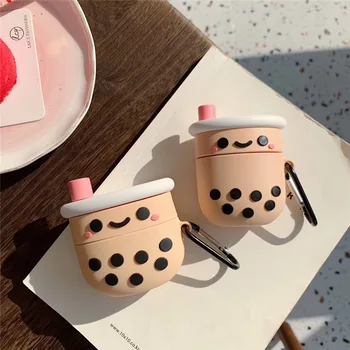 

Bubble Milk Tea Silicone Cover For Airpods pro Cute Wireless Bluetooth Earphone Case For Airpods 2 Protective Cover Accessories