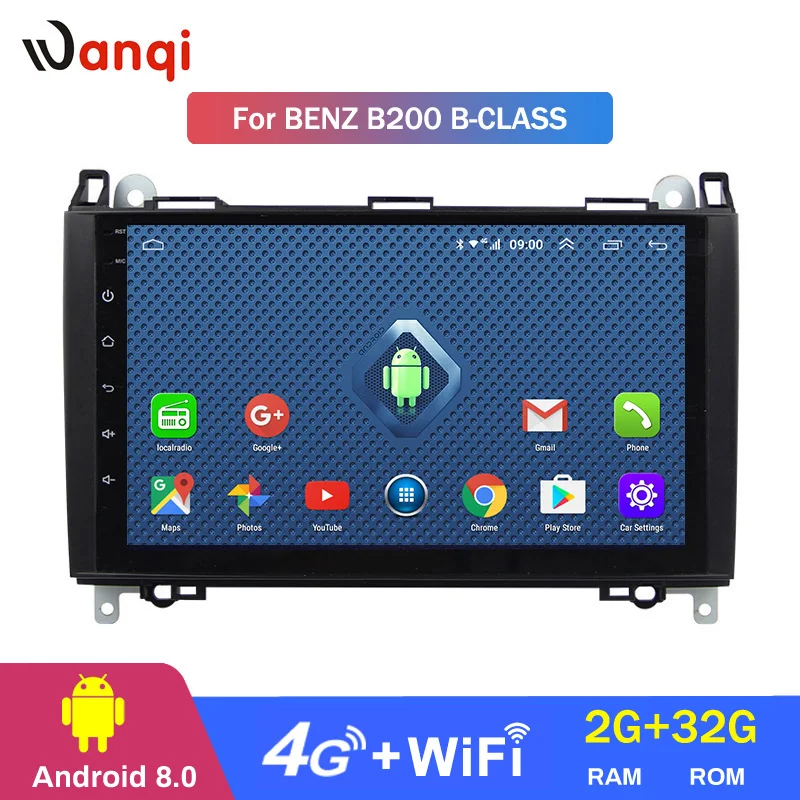 

Android 8.0 2+32G 4G 3G WIFI 9 inch For Benz B200 B-class Viano Vito W639 W169 B170 W245 support steering wheel bottons control