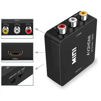 

RCA To HDMI Converter Composite AV Mini CVBS Video Adapter 1080p AV2HDMI