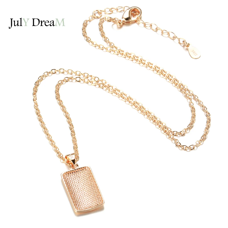 Minimalist Glossy Rose Gold Geometric Pendant Necklace