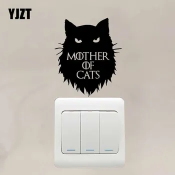 

YJZT MOTHER OF CAT Vinyl Fashion Home Decor Cartoon Art Wall Switch Sticker Decal 17SS-0684