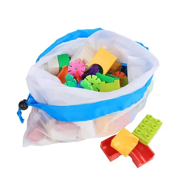 

3 PICS/PACK Mesh Drawstring Pocket Polyester Drawstring Shrink Shopping Bag Fruit and Vegetable Drawstring Mesh Bag