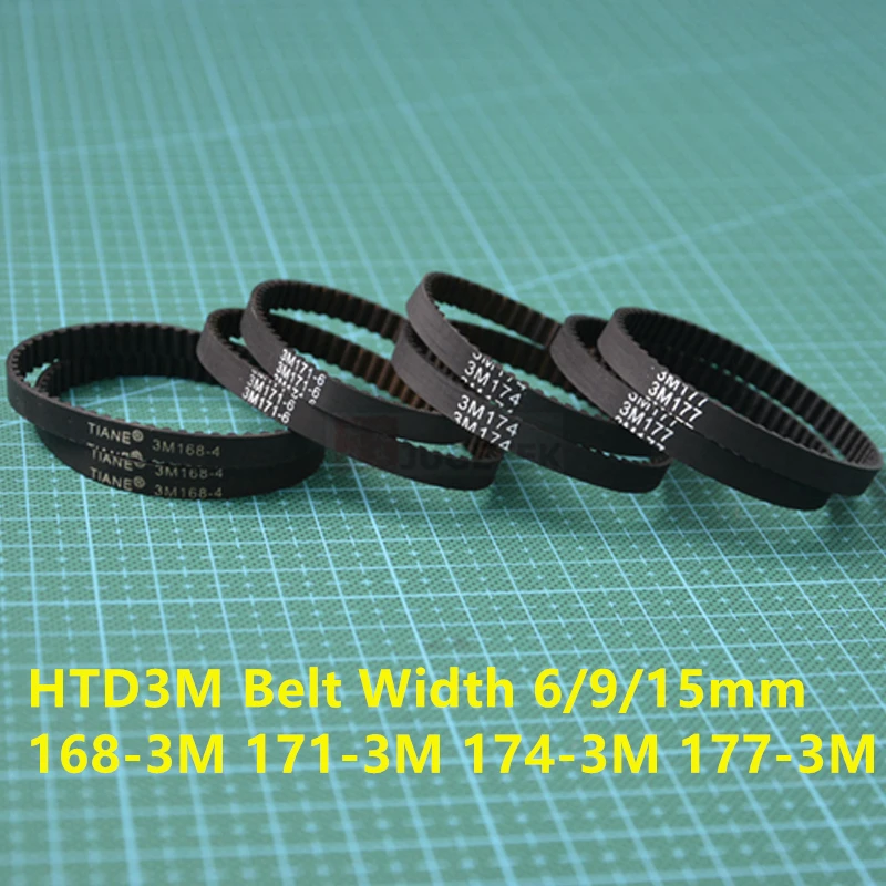 Arc HTD 3M Timing belt C= 168 171 174 177 width 6/9/15mm Teeth 56 57 58 59 HTD3M synchronous 168-3M 171-3M 174-3M 177-3M | Обустройство