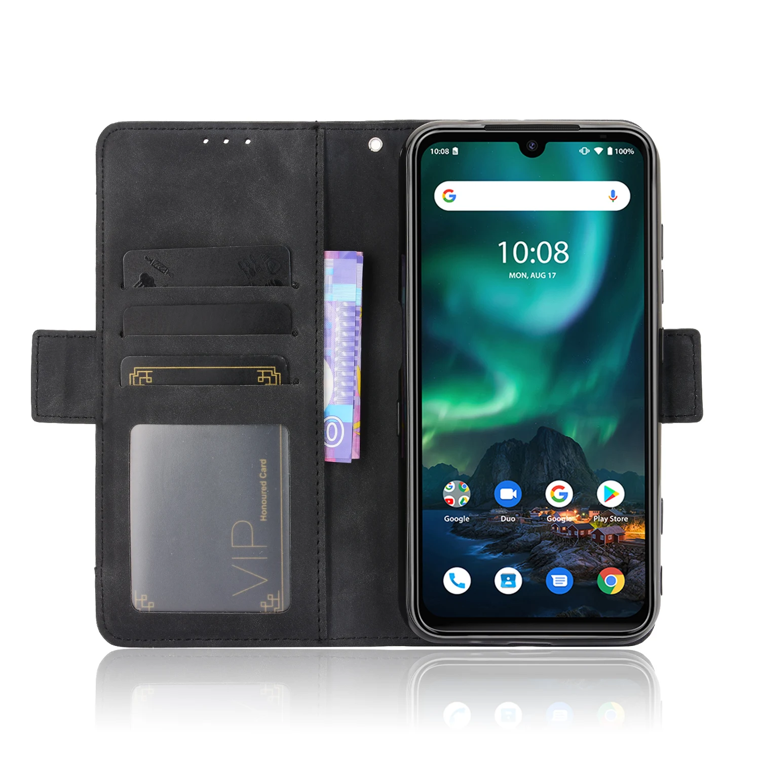 Leather Wallet Flip Case with Multi-Card Slots