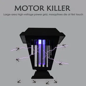 

2-in-1 Outdoor Solar Mosquito Killer Lamp Durable Weatherproof Easy To Install LED UV Garden Pest Bug Zapper Light Yard Supplies