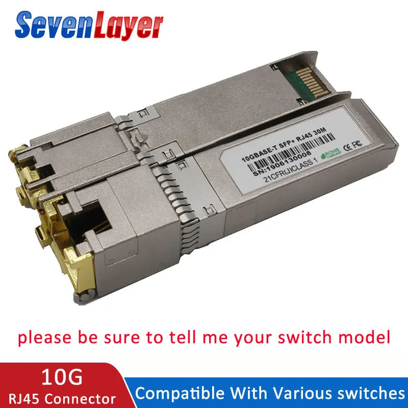 

sfp 10G+Base-T GBIC Gigabit port SFP RJ45 module code Sfp module Compatible with various switches ethernet module