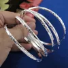 5Pcs/set 925 Silver Plated Carving Pattern Women Smart Bracelets Bangle Gift 5