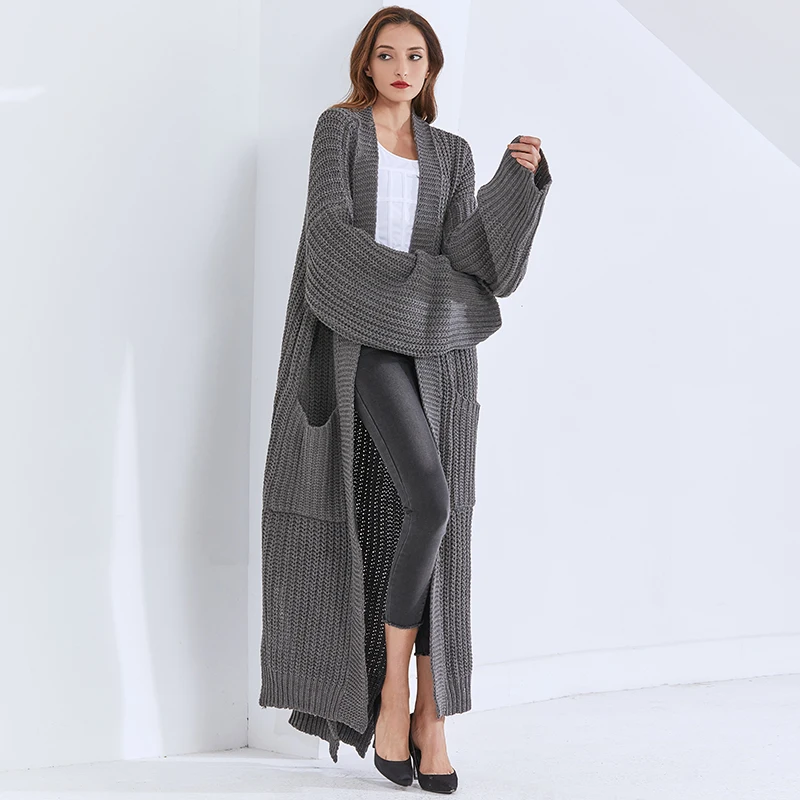 TWOTWINSTYLE Oversized Sweater For Women V Neck