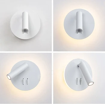 

Zerouno modern bed wall lights led light fixtures backlit background moon light 2 switch round square lighting loft art decor