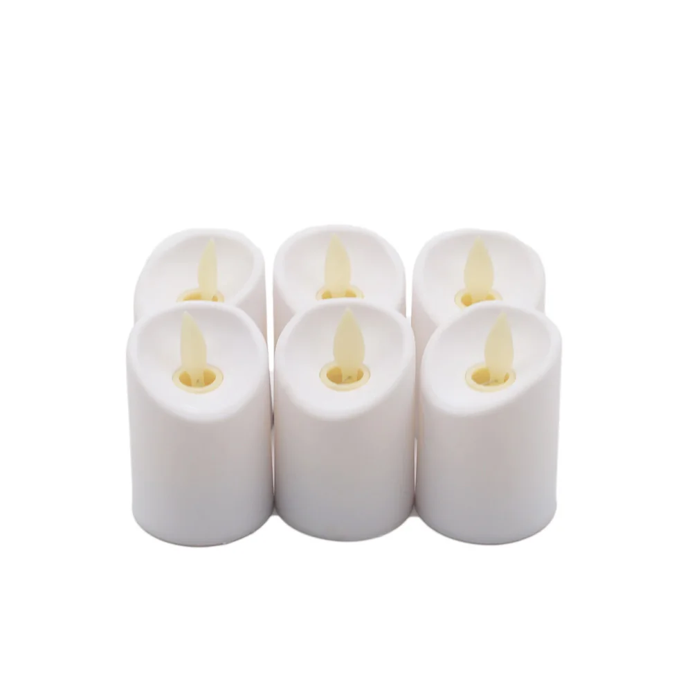 Jumping flame LED candle light, plastic wax column flashing flame, flameless battery powered LED light, home flashligh