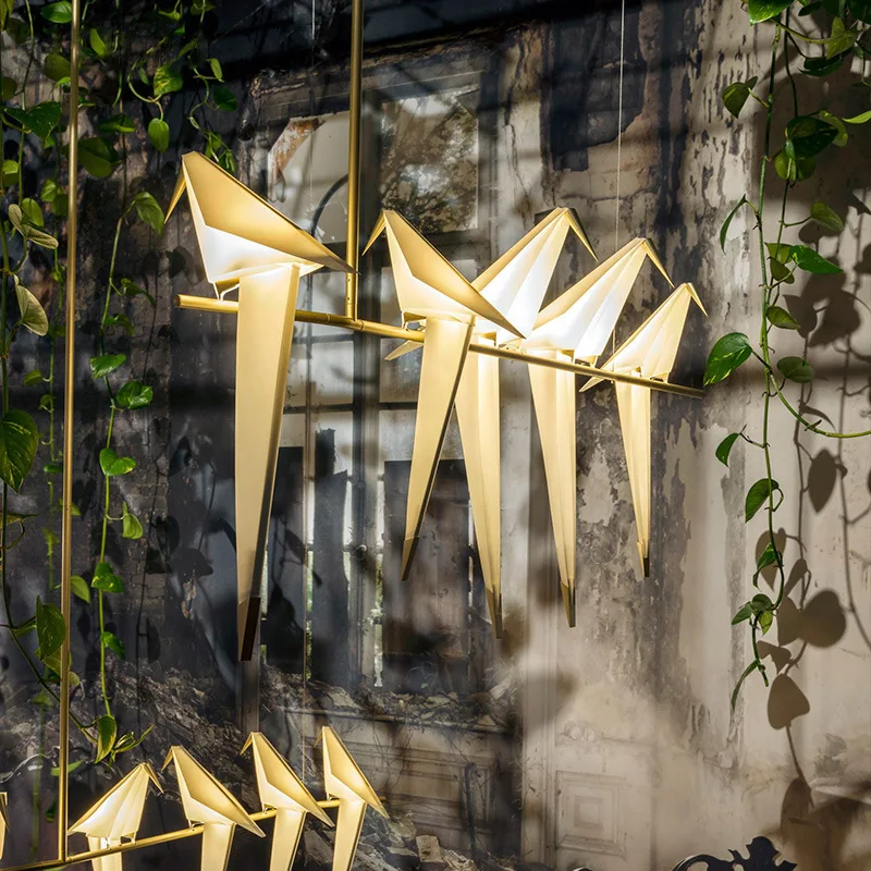 ins скандинавские креативные оригами птица тысяча бумажный кран постмодерн вилла клуб Ресторан Бар ДИЗАЙНЕР ИСКУССТВО подвесные светильники