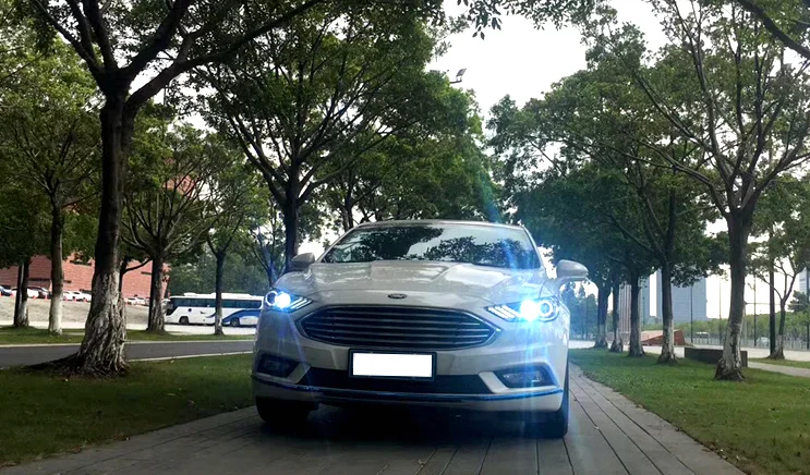 2 шт. светодиодный фонарь для Ford Mondeo- Автомобильный светодиодный фонарь с двойными ксеноновыми линзами автомобильные аксессуары дневные ходовые огни противотуманные фары