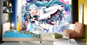 

[Self-Adhesive] 3D Hatsune Miku 596 Japan Anime Wall Paper mural Wall Print Decal Wall Murals Belly