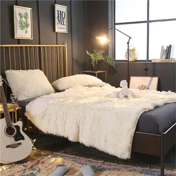 

Long Plush Ultra Soft Warm Sofa cover Bed cover set Kids Teens Throw Blanket Reversible Bedspread Pillow shams Twin Full Queen