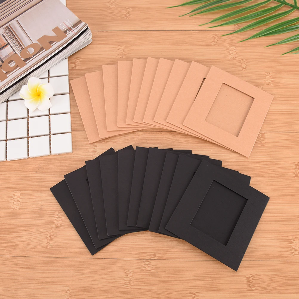 

10PCS 3 Inch 3 Colors Paper Frame Photo Frame with Clips and Rope Combination DIY Wall Hanging Picture Album Home Decoration