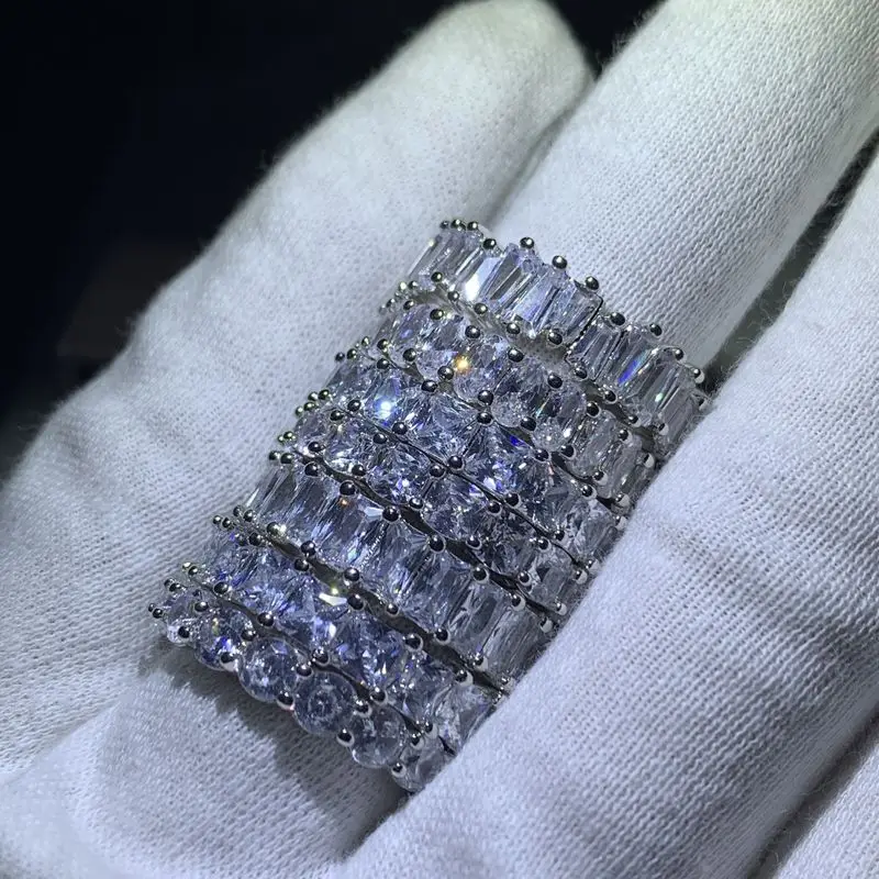 Бренд Eternity Band Promise ring 925 пробы серебро AAAAA cz обручальные кольца для мужчин и женщин вечерние ювелирные изделия подарок