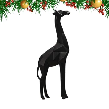 

Cute Giraffe Table Decor Resin Ornaments Desktop Decoration Creative Table Adornment for Home Office (Black, S Size)