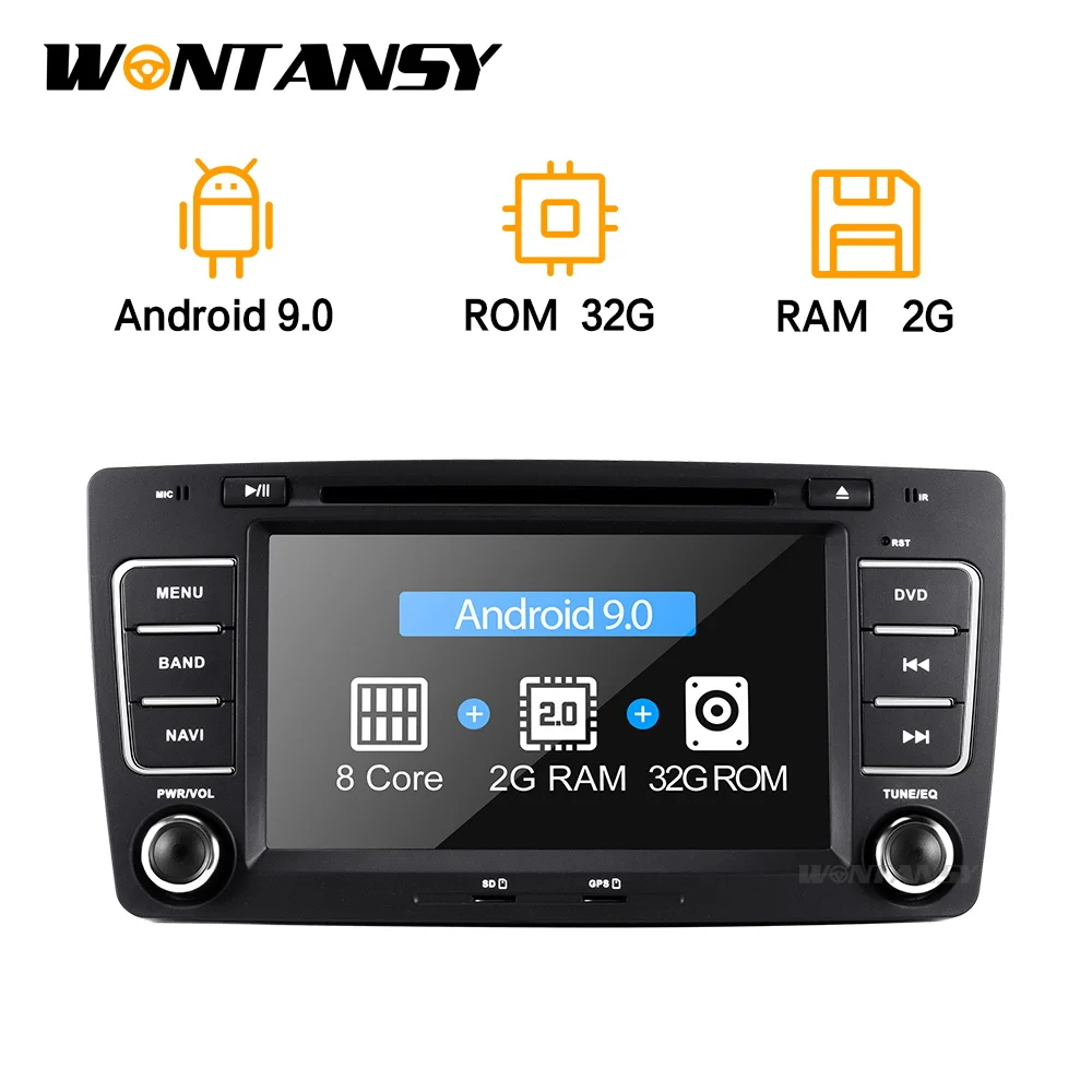 Wontansy android 9 0 T8 автомобильный dvd для Skoda Octavia 2009 2010 2011 2012 2013 автомобиль радио gps