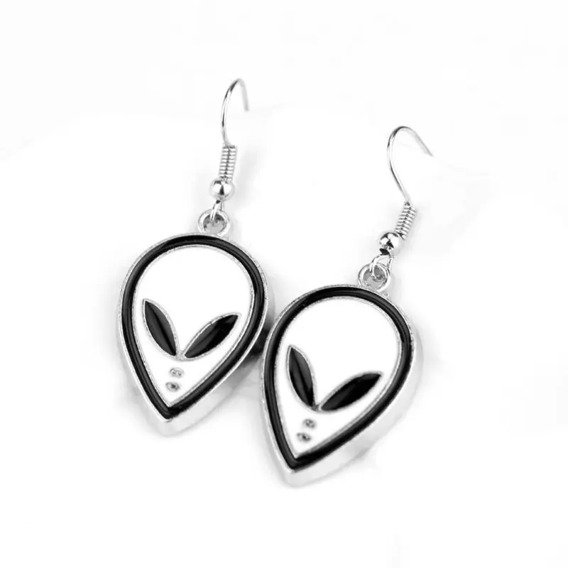 

Outer Space Aliens Earrings Enamel Aliens Head Dangle Earrings for Women Jewelry