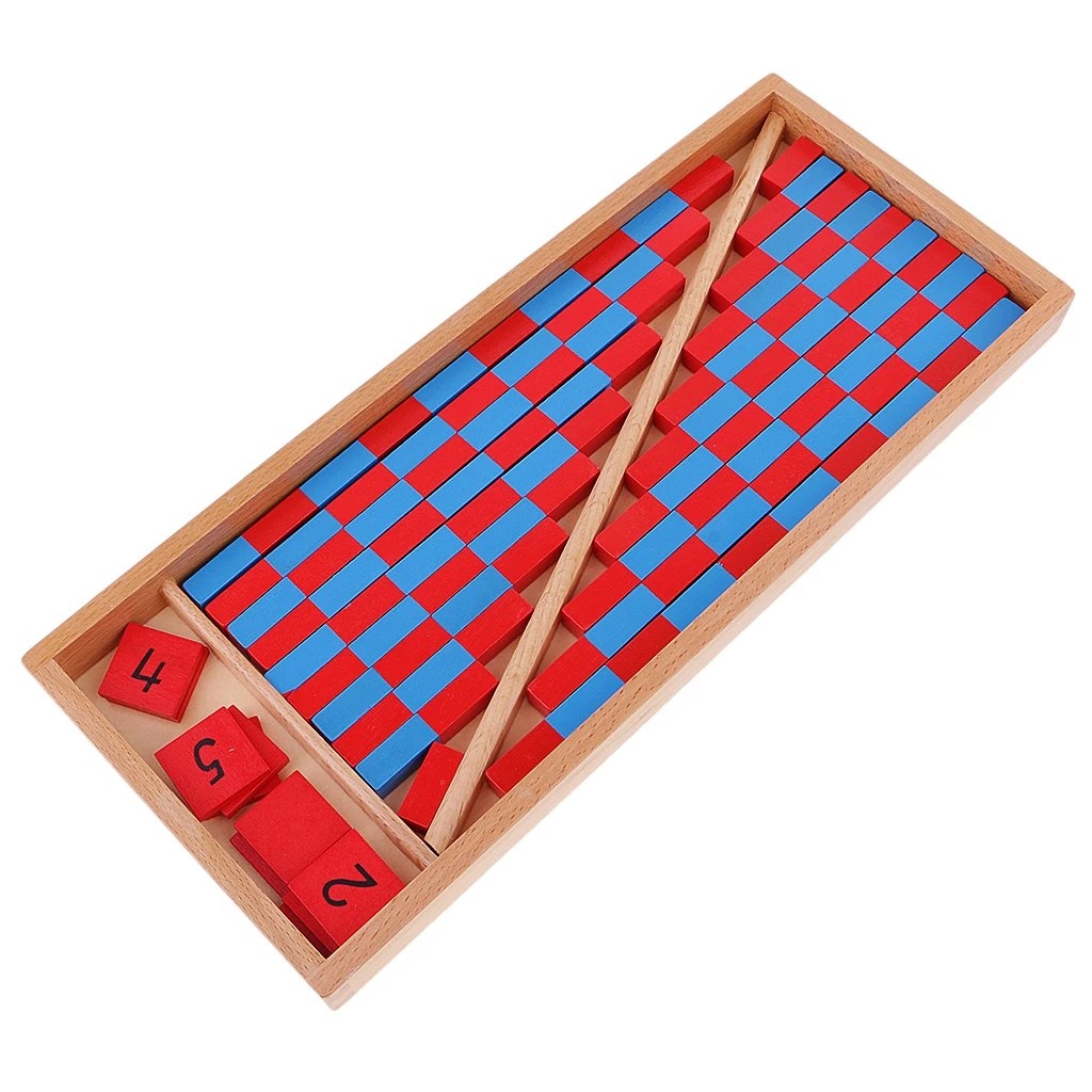 Wooden Number Rods for Kids Montessori Math Learning Counting Toy Education