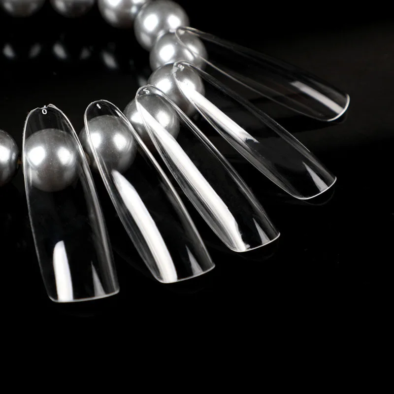 

360pcs Length Tapered Coffin False Nail Tips Full Cover Clear Natural Nails Fake Tip Press on Salon Manicure Supply