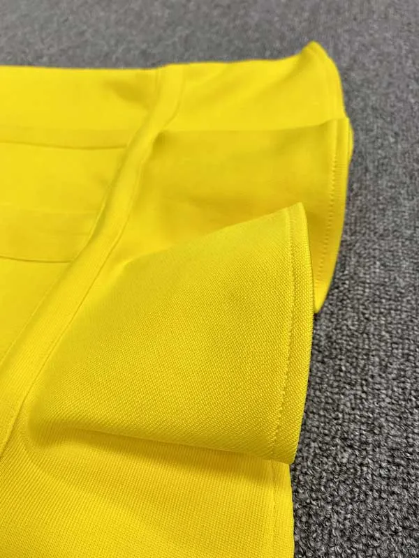 Free Shipping wholesale new skirt Yellow black High Waist Fashion Match Mini Sexy Mermaid Bandage Skirt tennis skirt outfits