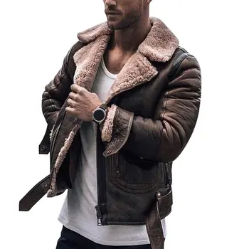 

Newest Mens Velvet Plush Outwear Turndown Collar Coat Streetwear for Fall Winter Warm Plus Size
