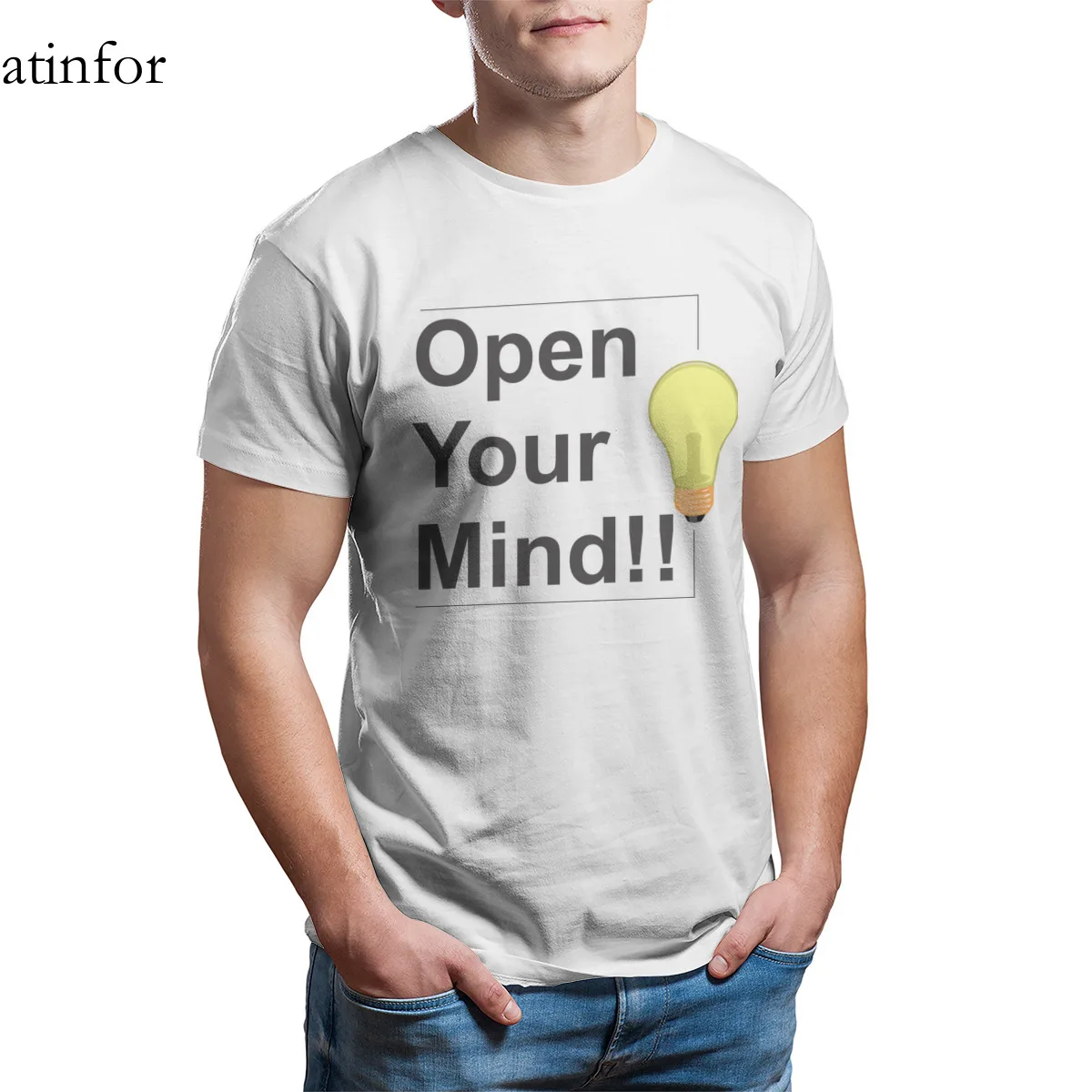 Mind line yellow T-Shirt Custom Fashion Vintage Punk Tops Tshirts 23048 | Мужская одежда