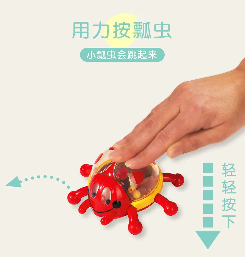 

Germany Fairy PA Baby Educational ENLIGHTEN Toy Small Ladybug Mirror Toy Infant Grip Hand Puppet