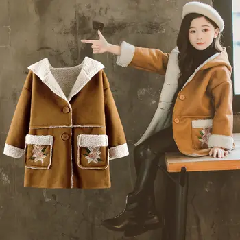 

2020 Winter Girls Woolen Jackets Thicken Coats Children Autumn Clothes Warm Casual Big Girls Outwear Toddler Children Clothes 7