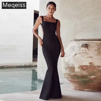 

Bandage fishtail dress Elastic cultivate one's morality Nightclub socialite birthday party fashion sexy package blue backless